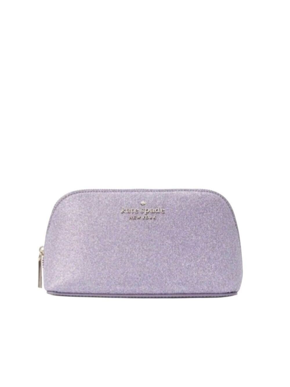 KATE SPATE COSMETIC CASE SHIMMY GLITTER LILAC FROST